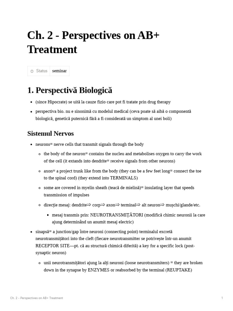 Biological and Psychological Perspectives on AB+ Treatment | PDF ...