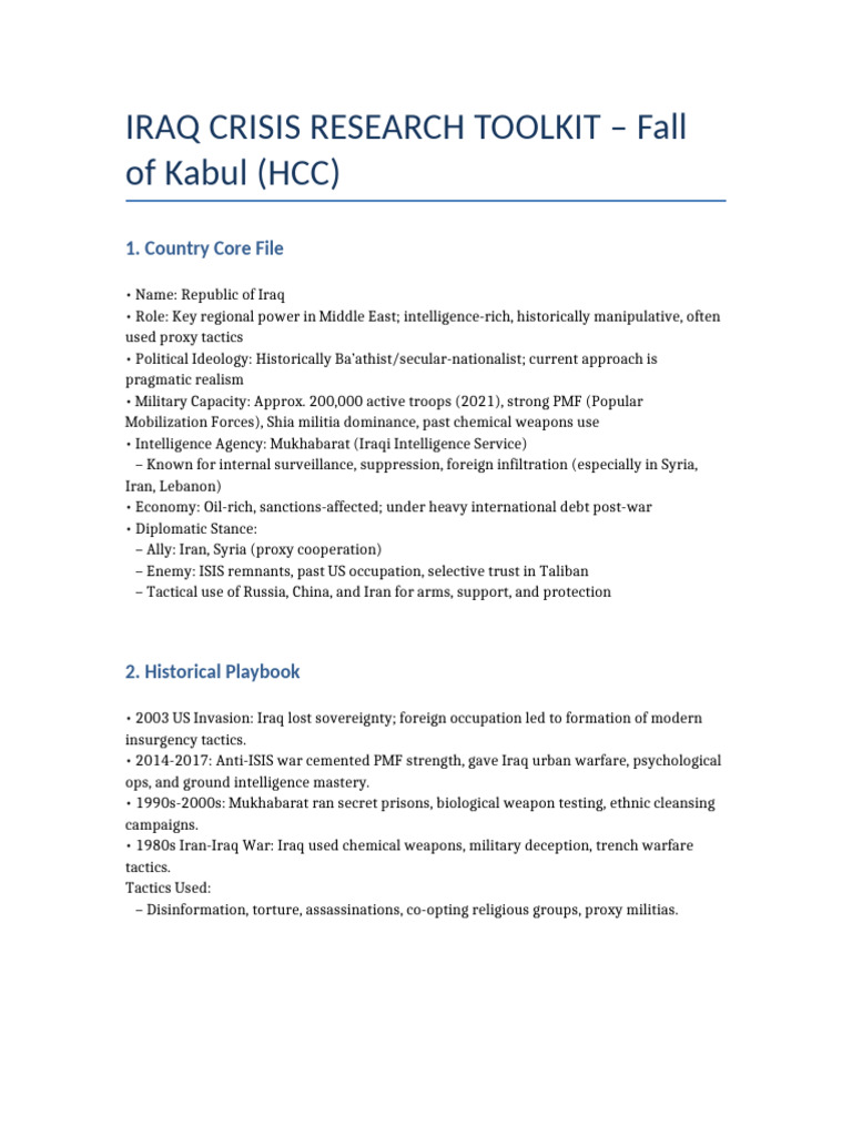 Iraq Crisis Research Toolkit | PDF | Taliban | Iraq