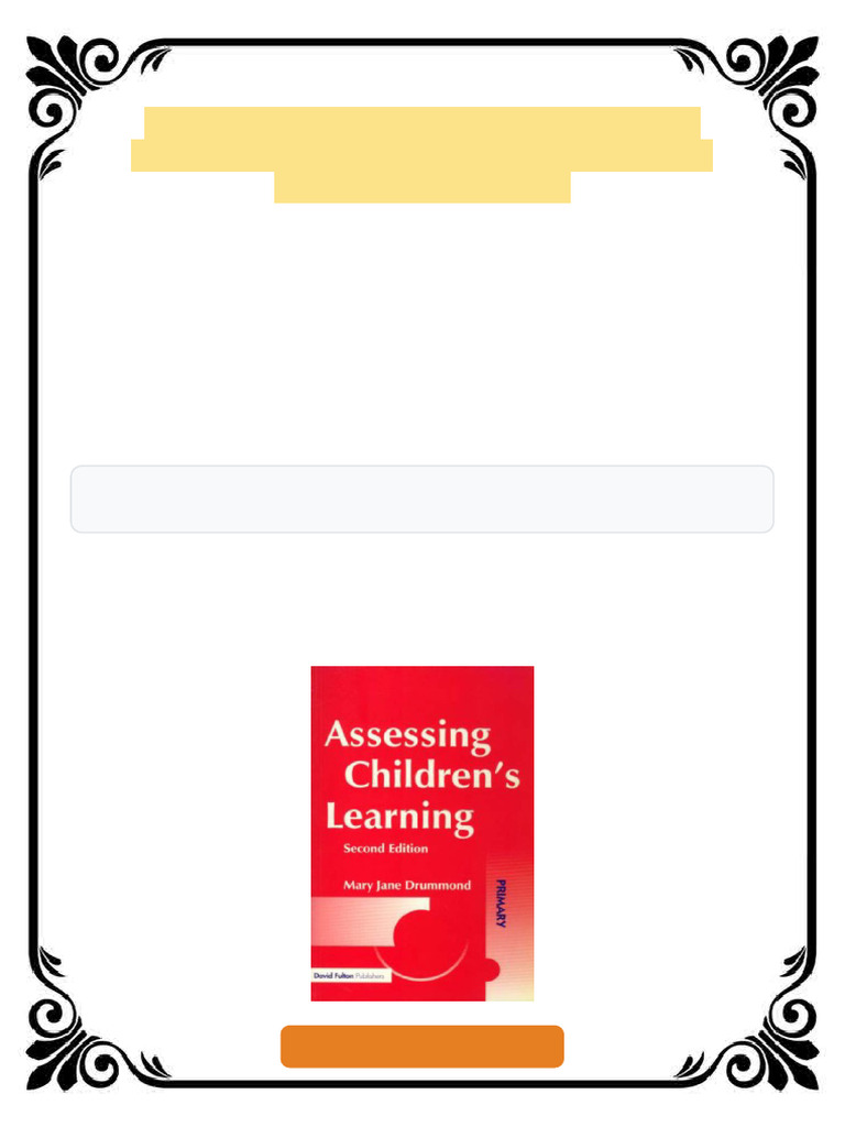 Assessing Children S Learning 2nd Edition Mary Jane Drummond Ebook ...