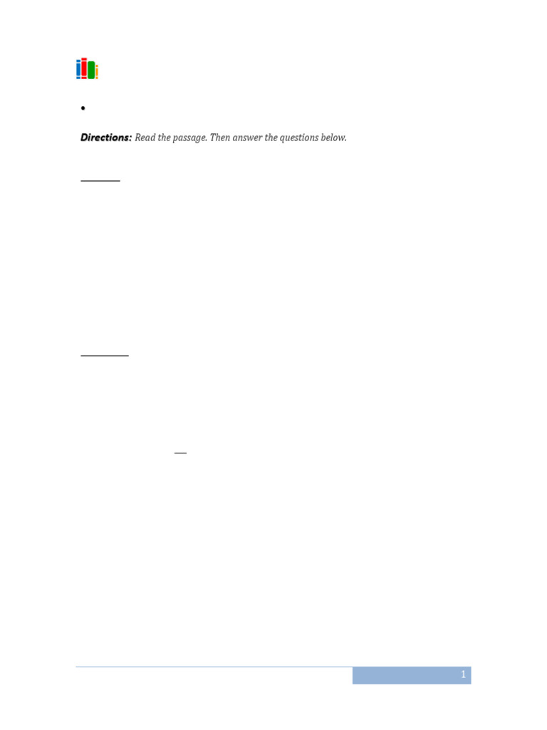 Level 3 Passage 1 | PDF