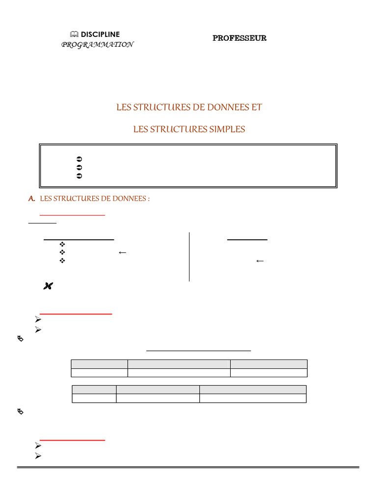 Structures de données et algorithmes simples | PDF | Booléen | Pi