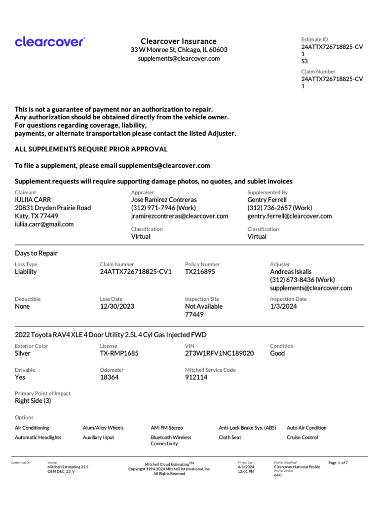 Supplement3 24attx726718825-Cv | PDF | Airbag | Insurance