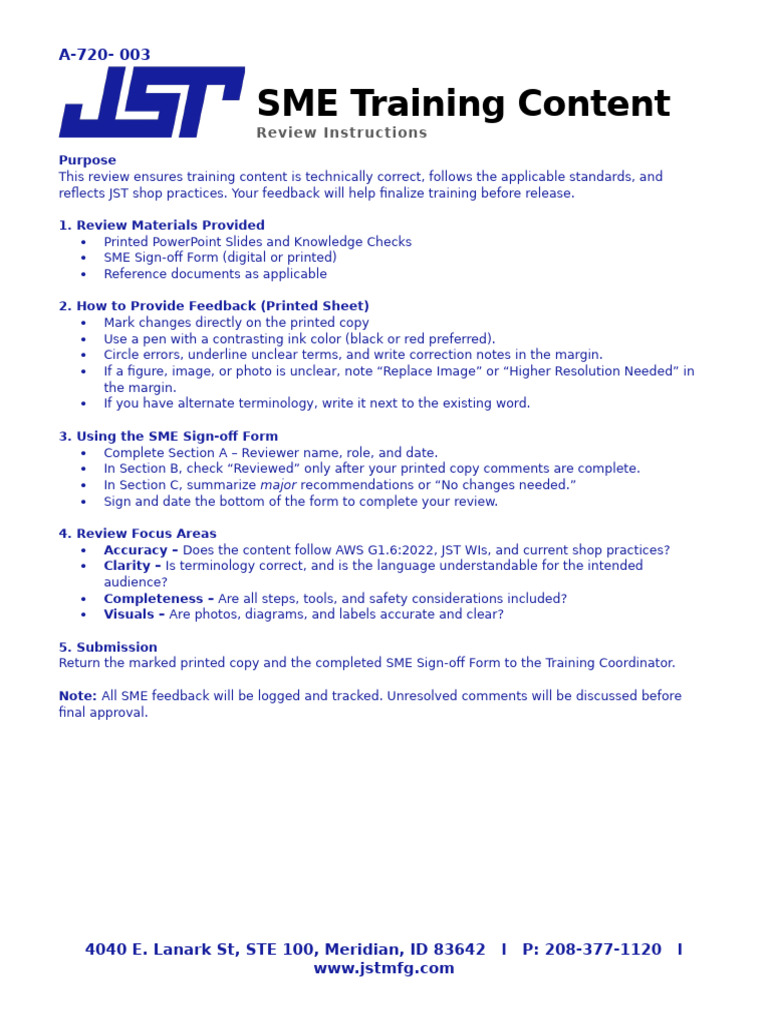 A-720-004 SME Review Instructions | PDF