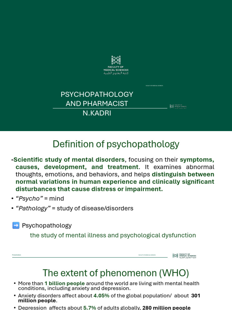 Understanding Psychopathology for Pharmacists | PDF | Psychological ...