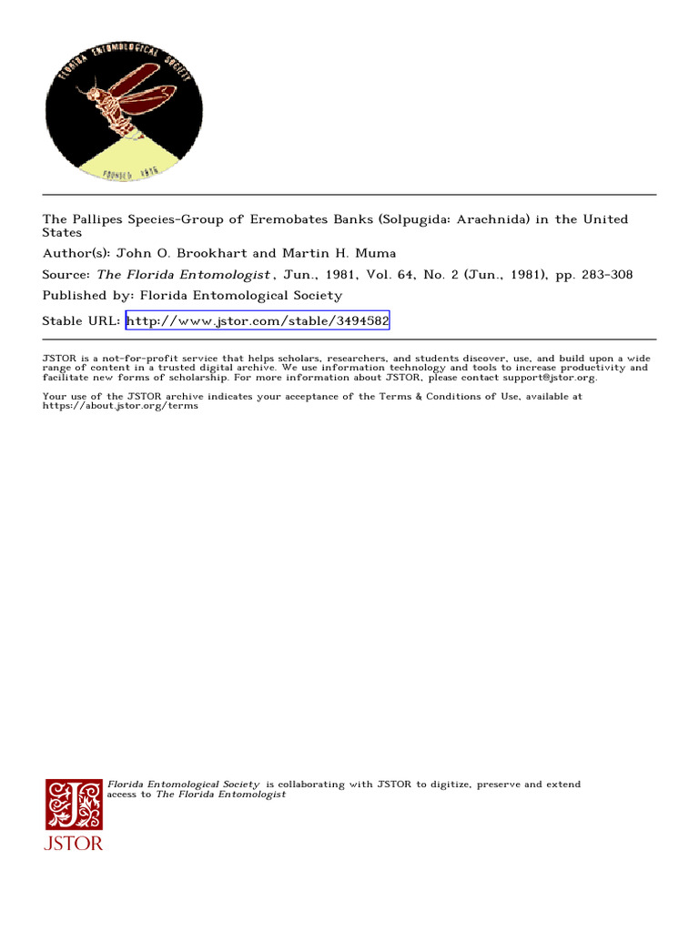 Brookhart & Muma, 1981 The Pallipes Spec | PDF | Anatomical Terms Of ...