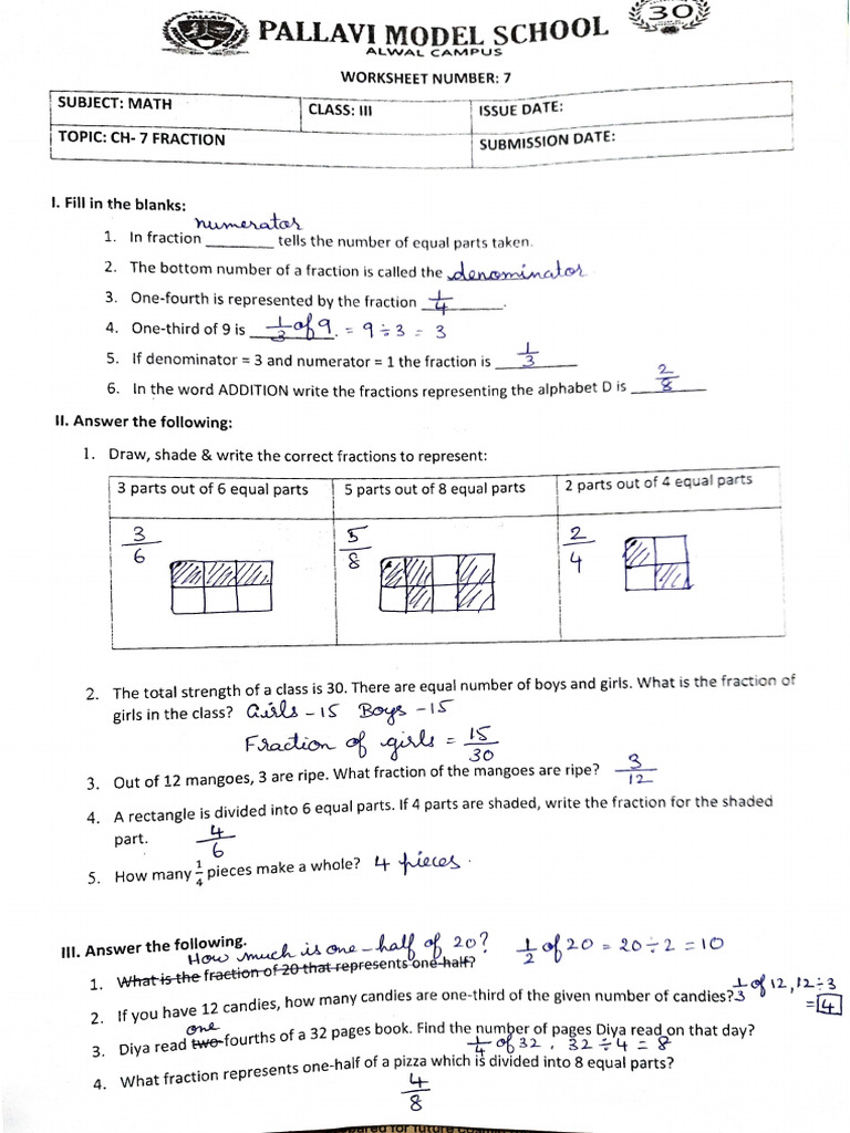 Fraction Key | PDF