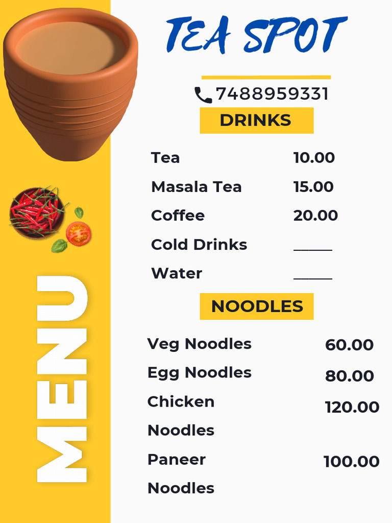Drinks: Tea Masala Tea Coffee Cold Drinks Water 10.00 15.00 20.00 | PDF