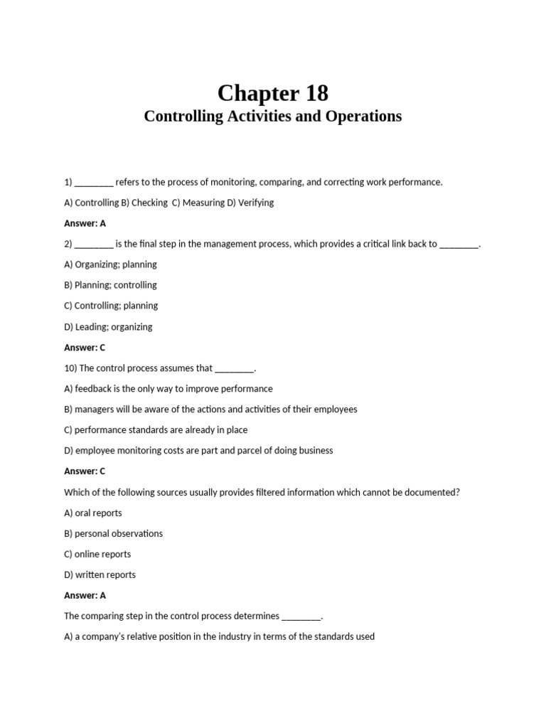 Understanding Control in Management | PDF | Business