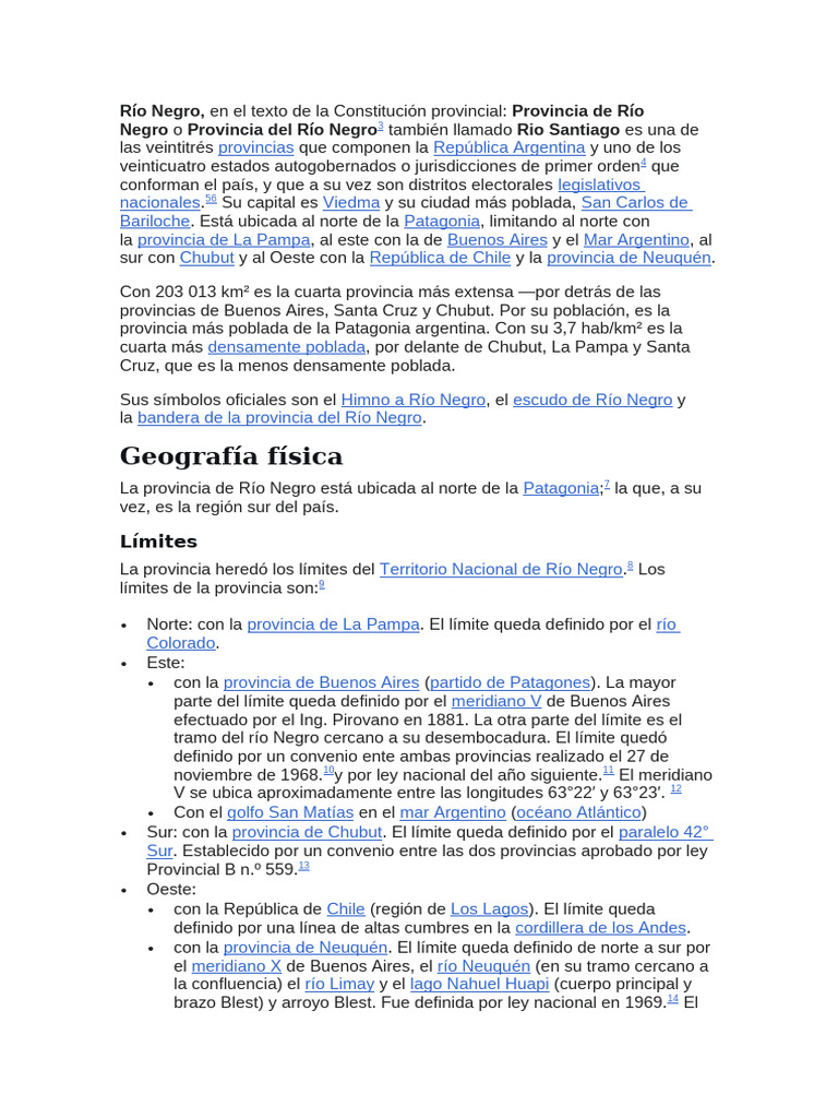 Geografía y límites de Río Negro | PDF | América del Sur