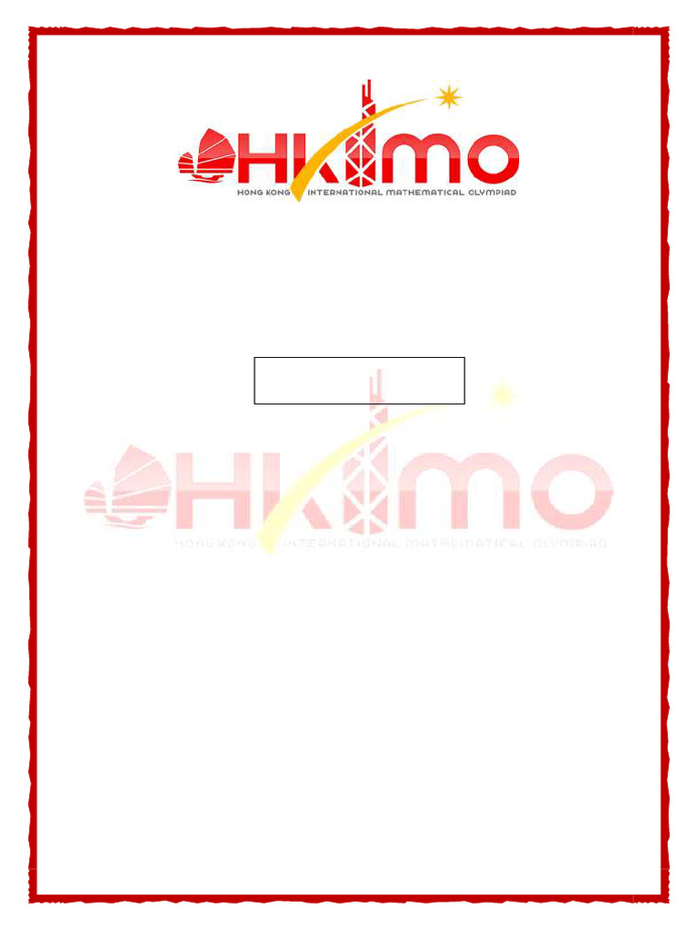HKIMO Primary 2 Final Round Practice Paper | PDF