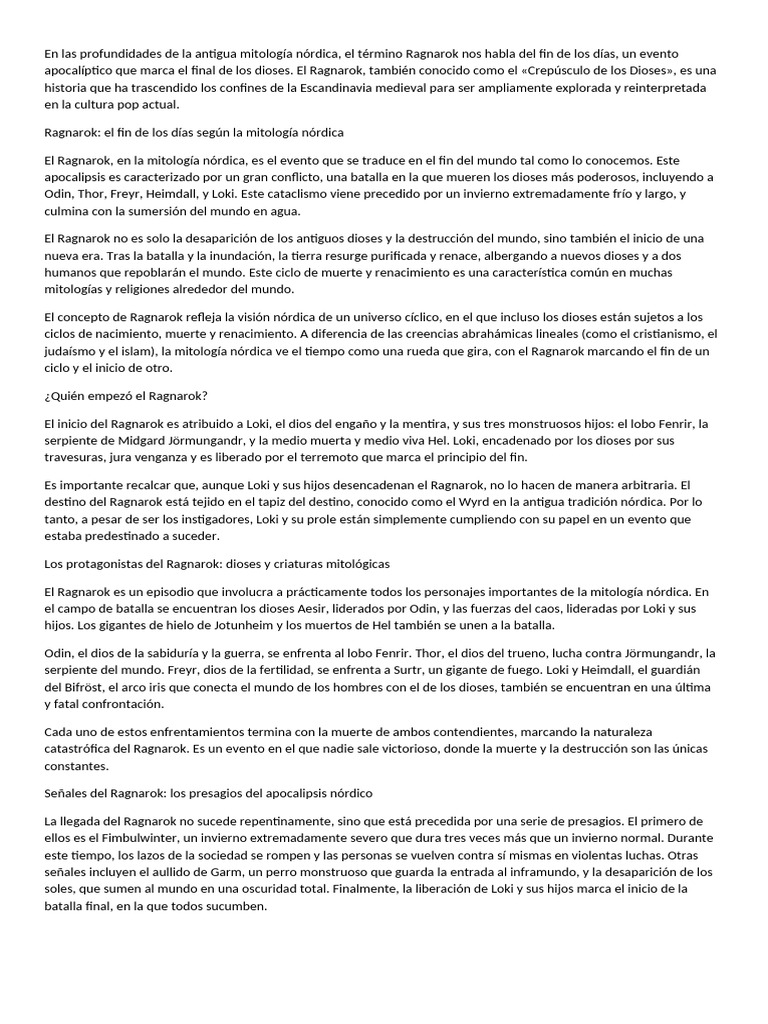 Ragnarok: Fin y Renacimiento Nórdico | PDF | Loki | Mitología nórdica
