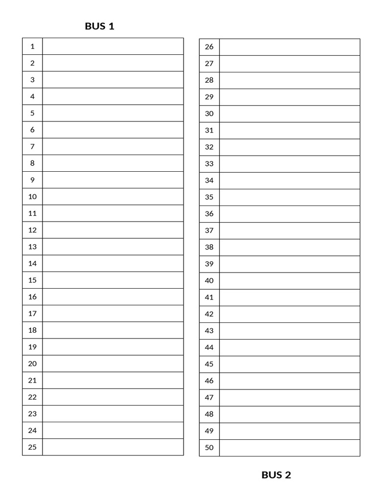 Liste des bus et numéros associés | PDF