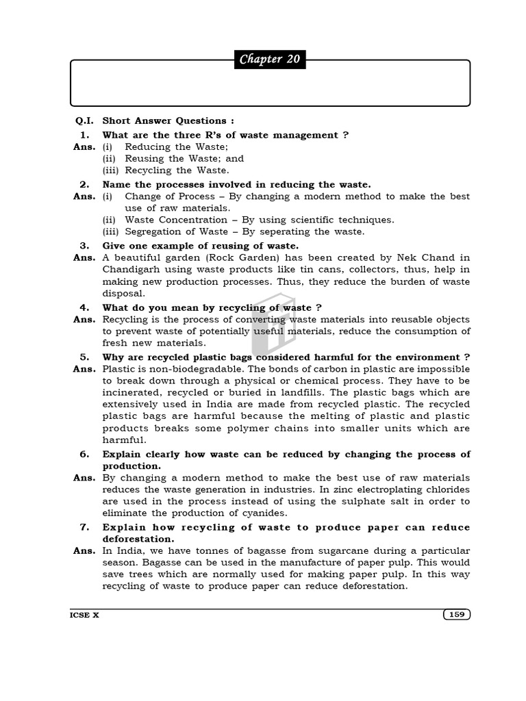 Ch. 20 Reduce - Reuse - Recycle (1) | PDF | Recycling | Plastic