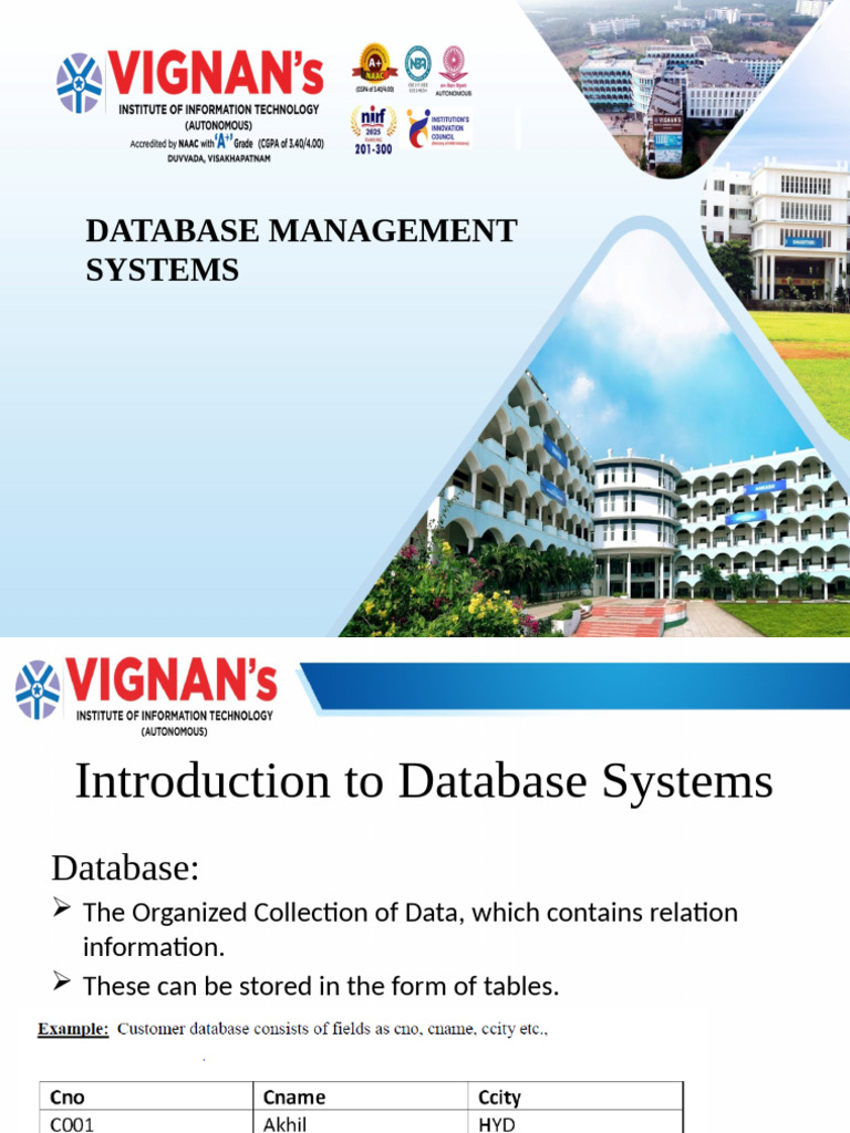 II II Dbms(Vr23) Unit1 (1) | PDF | Databases | Conceptual Model