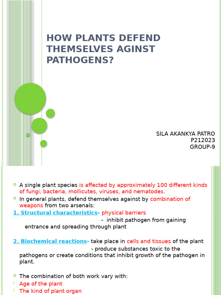Defense Mechanism of Plants | PDF | Pathogen | Fungus