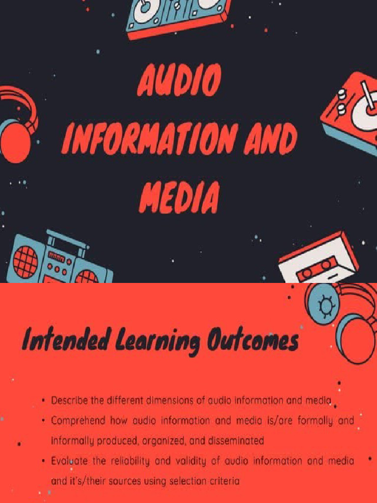 LESSON 14 Audio Information and Media | PDF