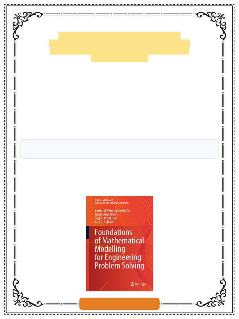 Foundations of Mathematical Modelling for Engineering Problem Solving ...