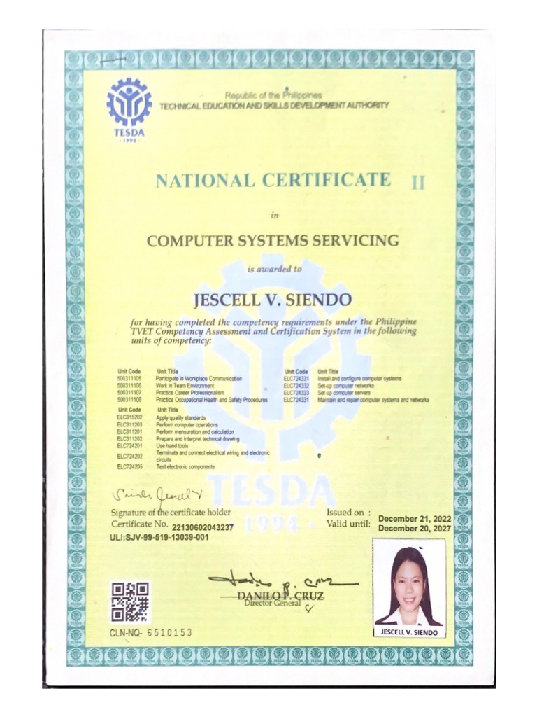 Tesda Ncii | PDF