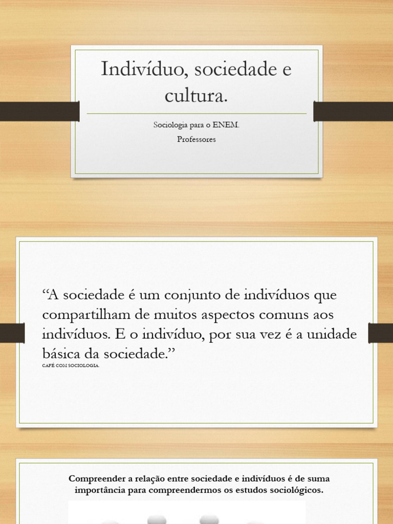 Indivíduo e Sociedade na Sociologia | PDF | Sociologia | Sociedade