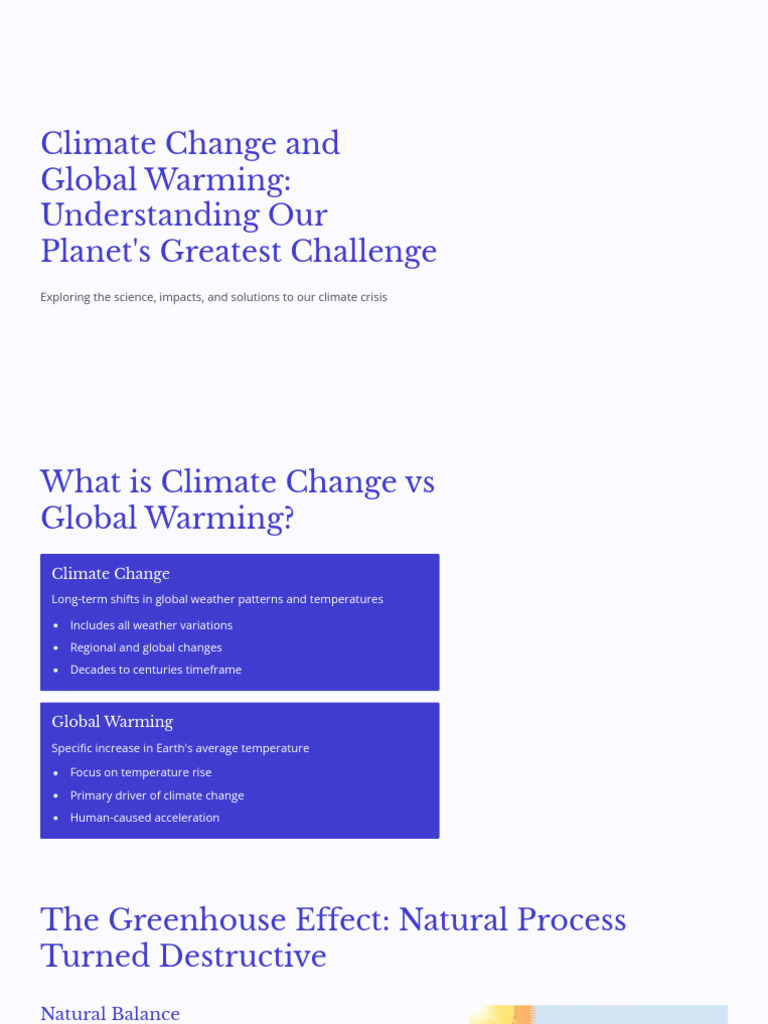 Climate Change: Causes, Effects, Solutions | PDF | Climate Change ...