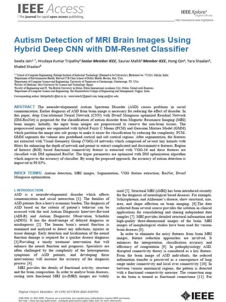Autism Detection via MRI Using Deep CNN | PDF | Machine Learning | Deep ...