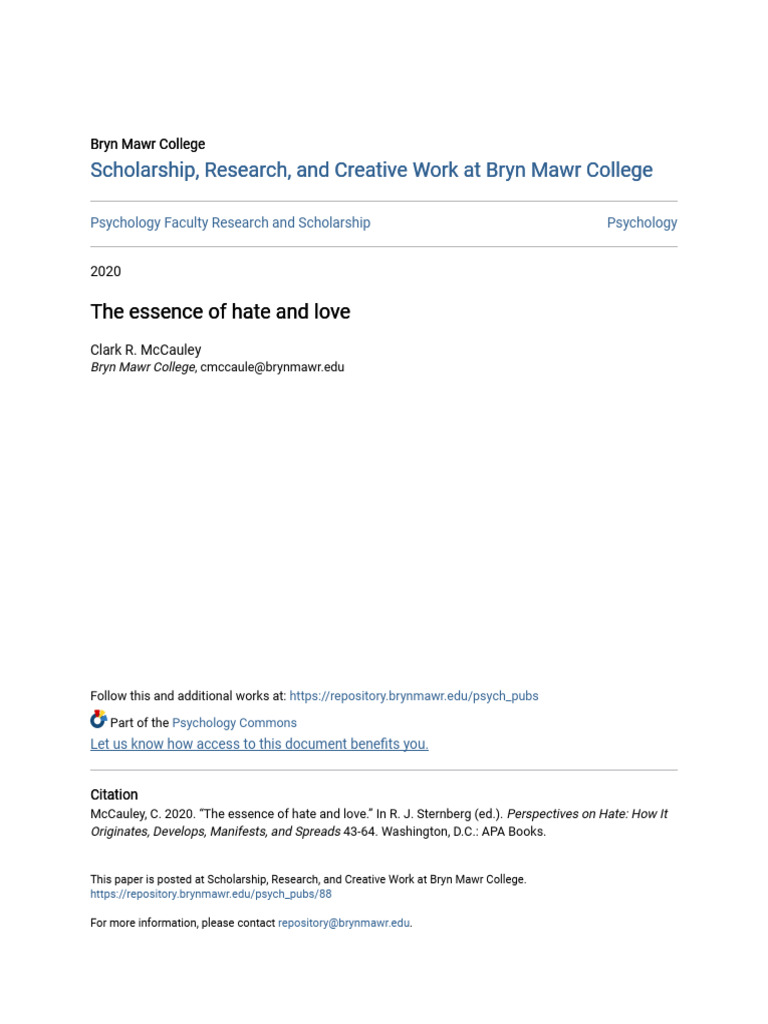 Understanding Hate and Love Dynamics | PDF | Hatred | Essentialism