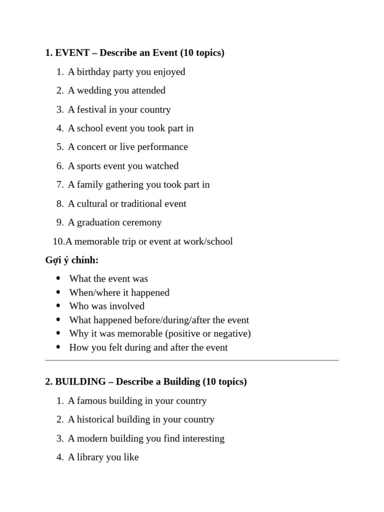 Speaking Part 2 Topic | PDF