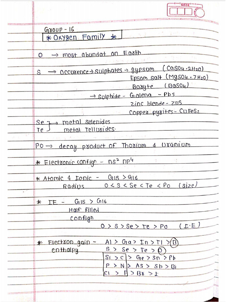 P-Block Topper's Handwritten Notes | PDF