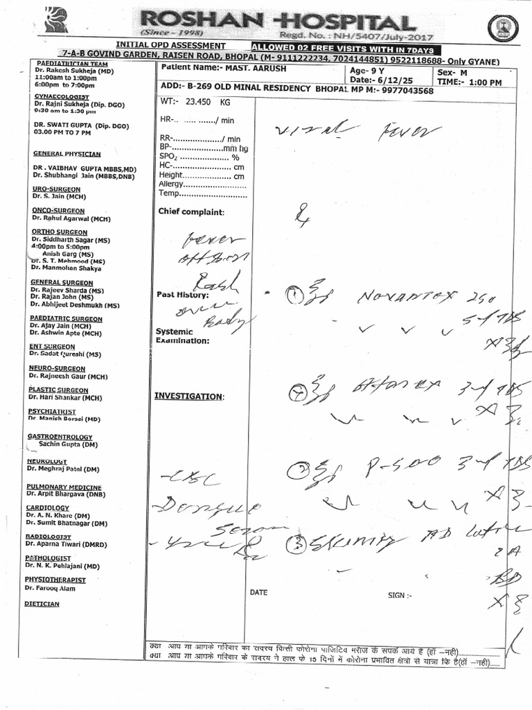 Aarush Kushwaha - Doctor Prescription | PDF