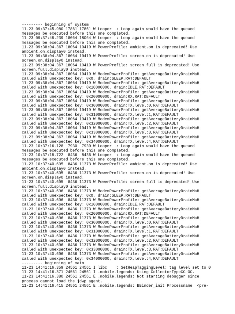 Android Log Warnings and Errors Analysis | PDF | Computing | Software