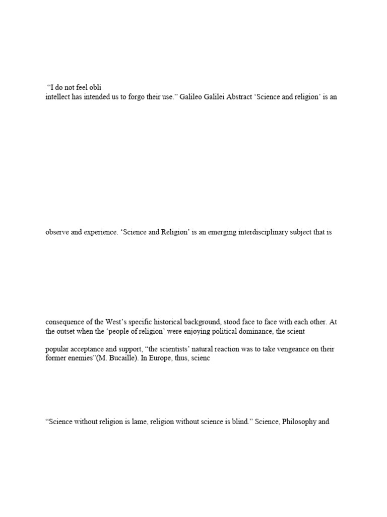 Science and Religion An Emerging Interdi | PDF | Science | Relationship ...