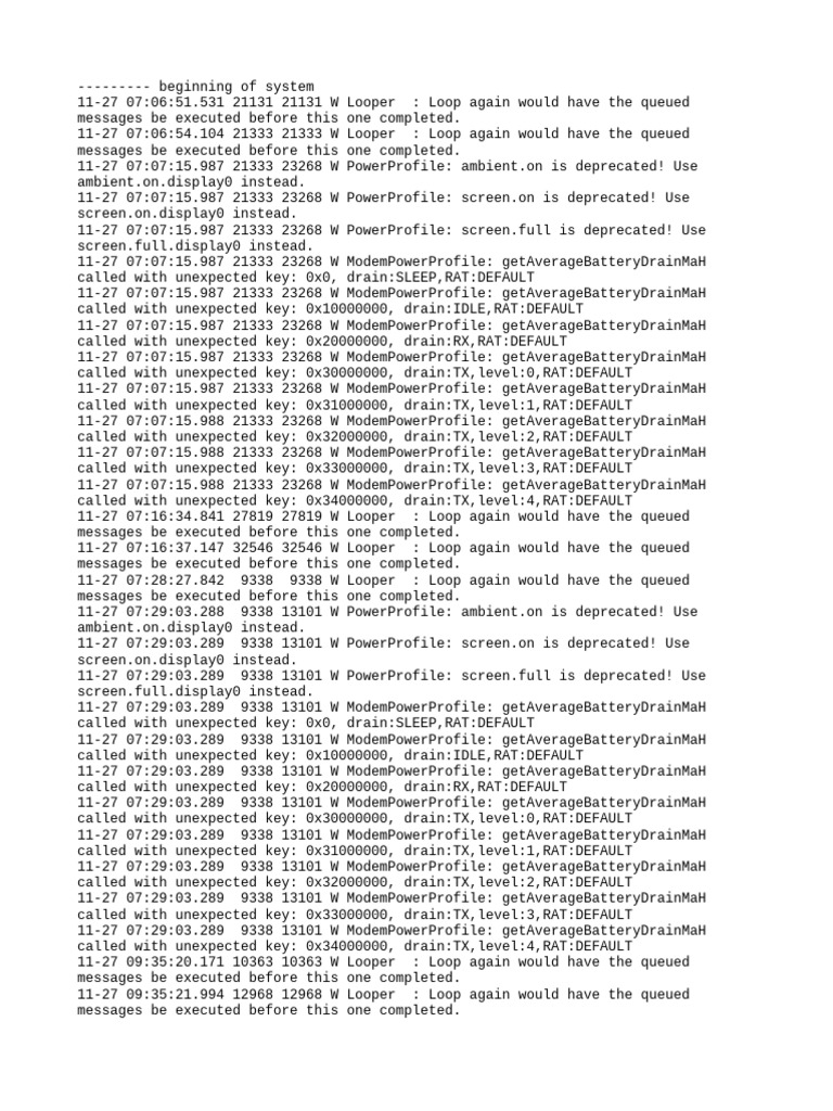 Android Log Warnings and Errors | PDF | Unity (Game Engine) | Operating ...