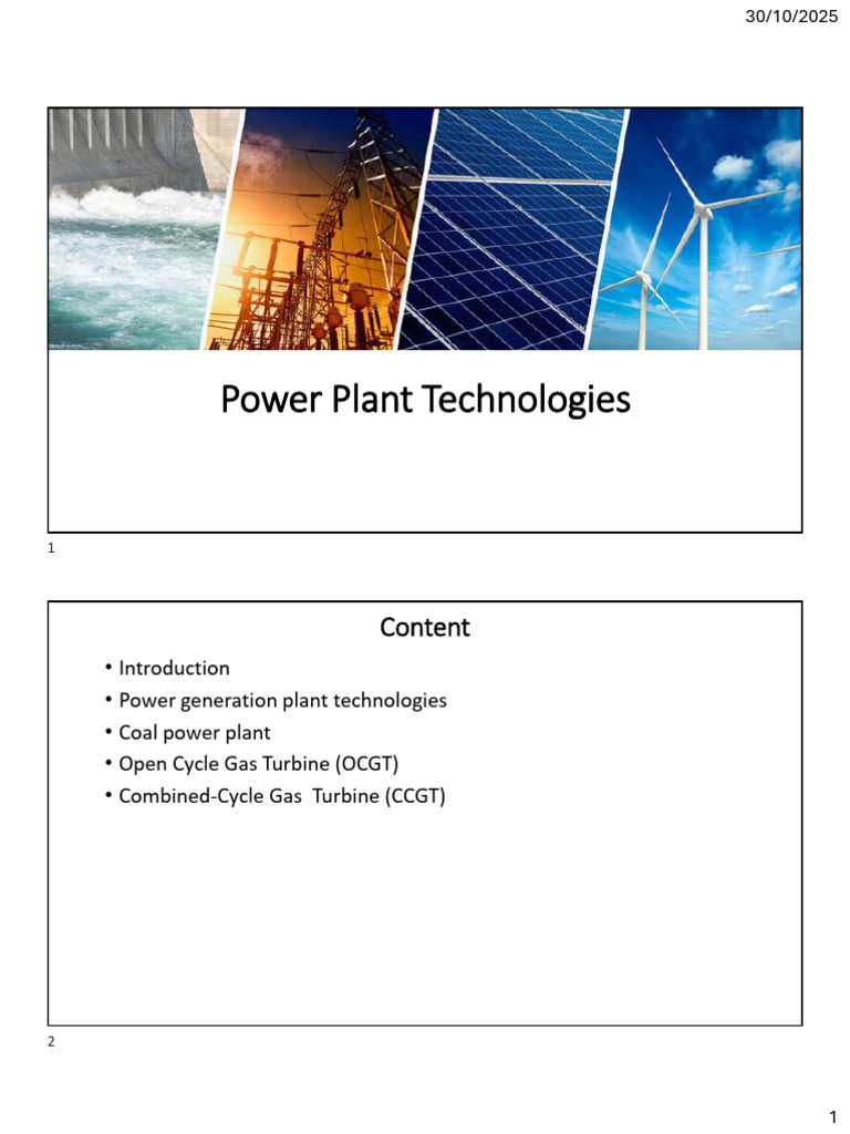 Power Plant Technologies Overview | PDF