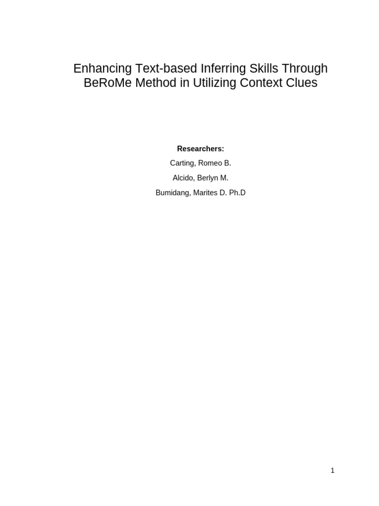 Berome Method WITH ESIG | PDF | Reading Comprehension | Knowledge
