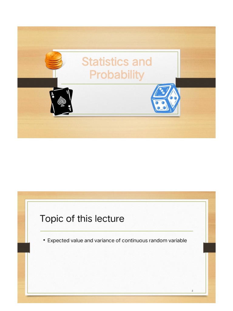 Expected Value & Variance in Statistics | PDF