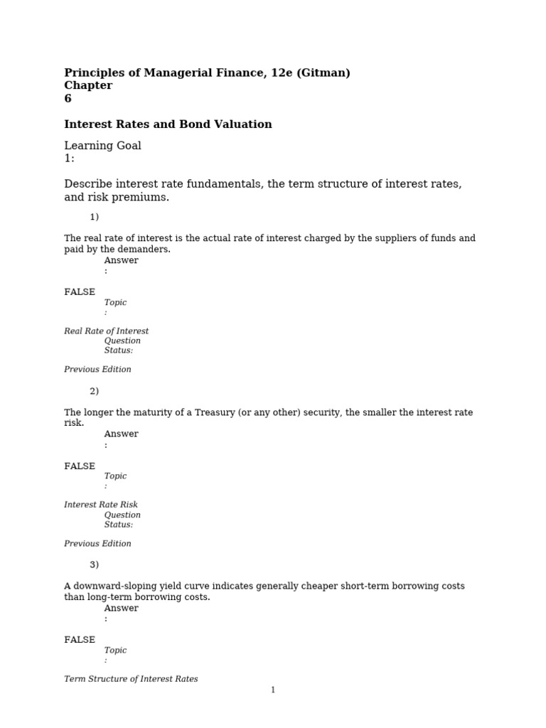 Interest Rates and Bond Valuation Insights | PDF | Yield Curve | Bonds ...