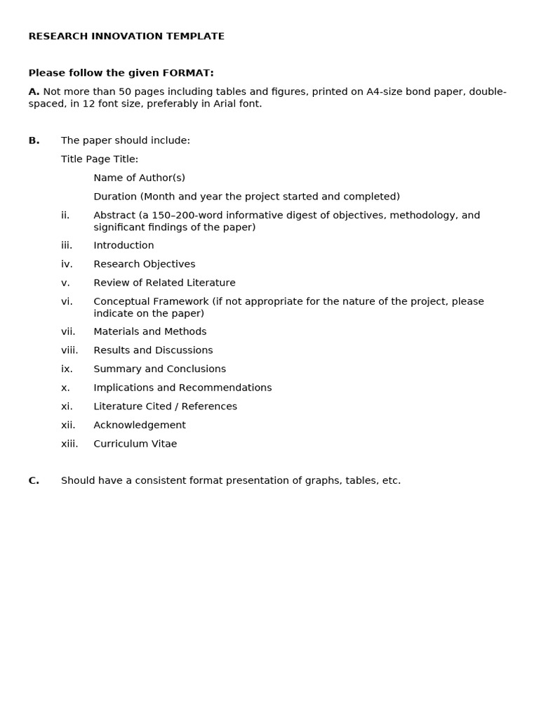 Research Innovation Template Guide | PDF