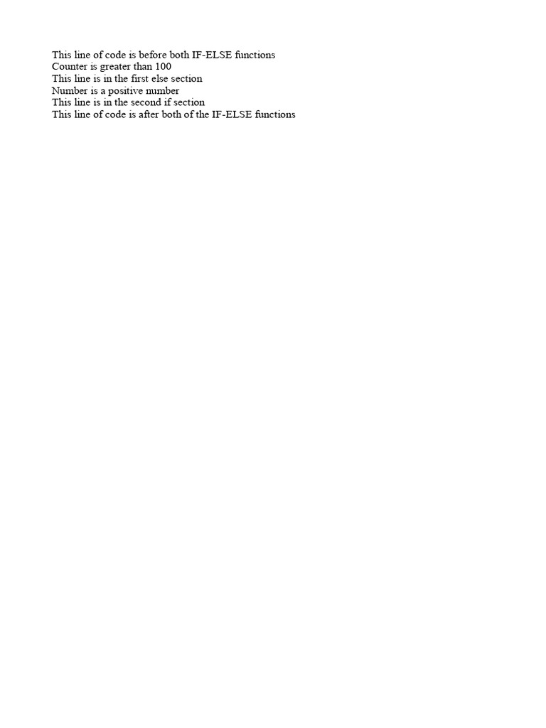 IF-ELSE Code Logic Explained | PDF