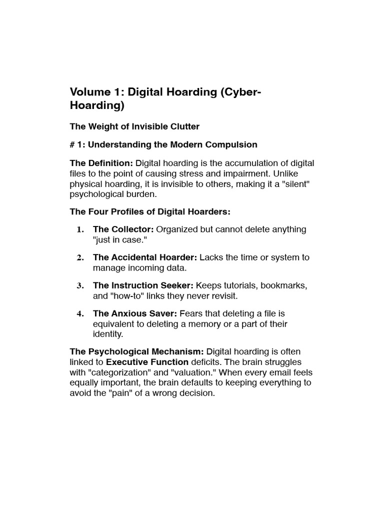 Understanding Digital Hoarding: Causes & Solutions | PDF