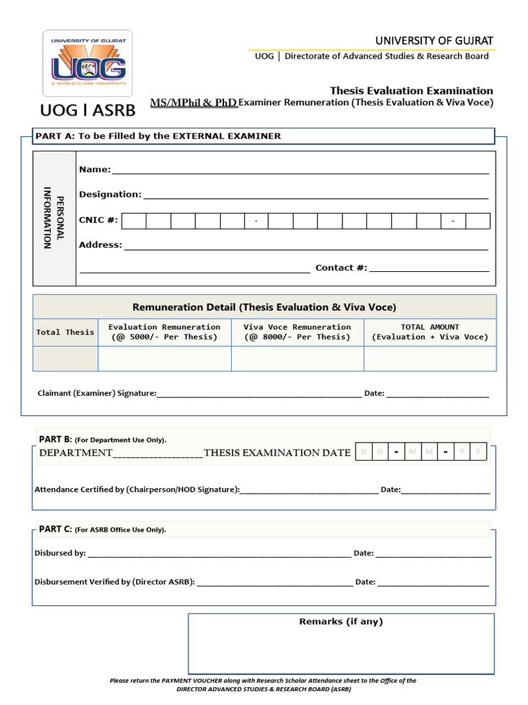 Payment Voucher External Examiner | PDF