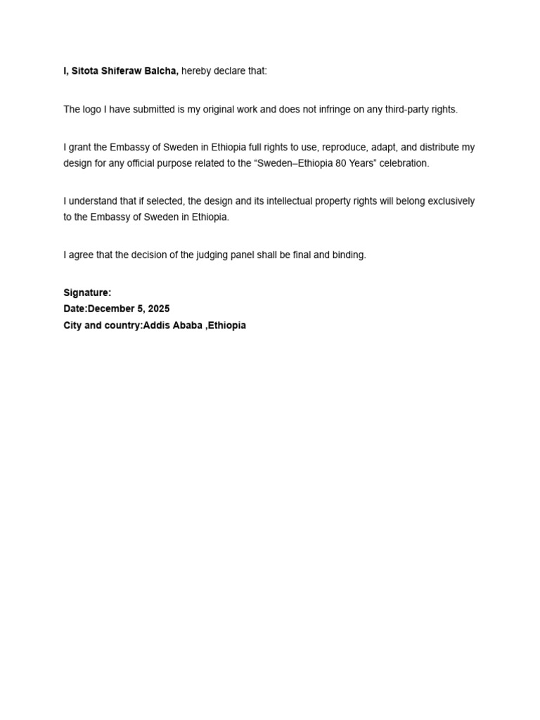 Logo Design Declaration for Embassy | PDF