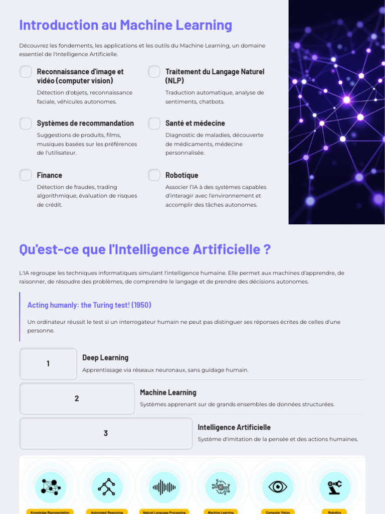 Introduction au Machine Learning et IA | PDF | Apprentissage ...