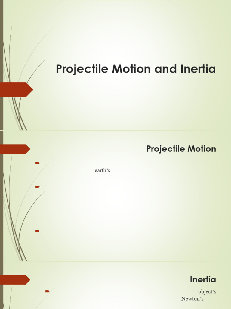 Projectile Motion and Inertia 2024 | PDF | Inertia | Force