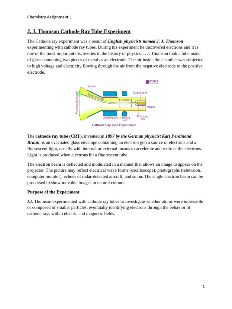 J.J. Thomson and Key Atomic Experiments | PDF | Neutron | Electron