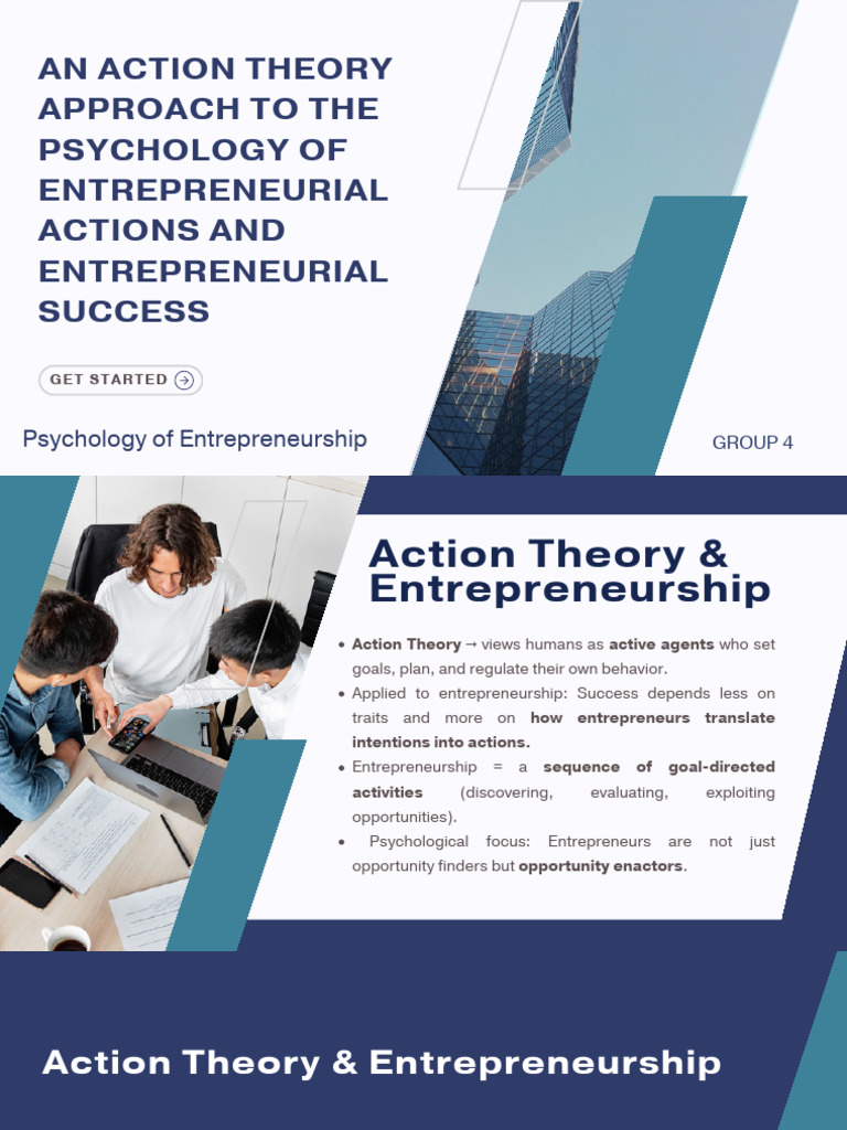 Action Theory in Entrepreneurial Success | PDF | Entrepreneurship ...