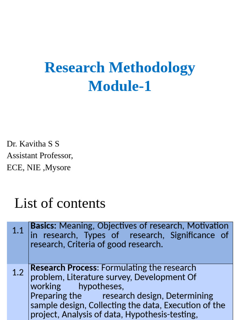Research Methodology Mod 1 | PDF | Hypothesis | Statistics