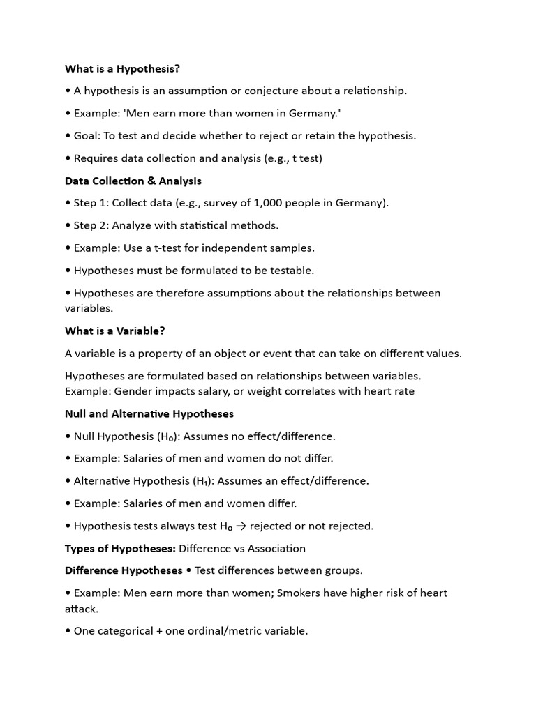 Understanding Hypotheses in Research | PDF