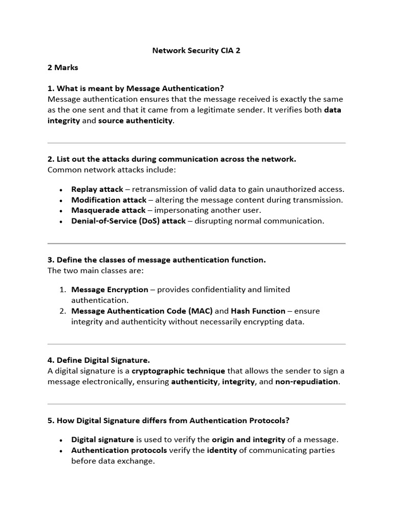 Network Security: Message Authentication & SHA | PDF | Cryptography ...