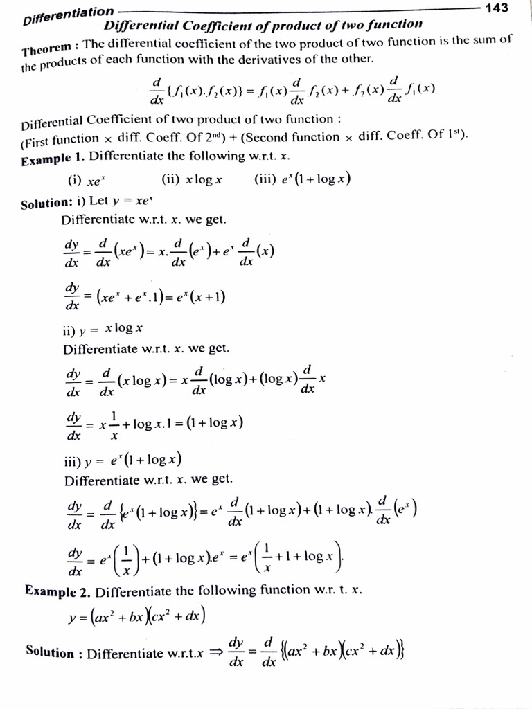 Differentiation of Functions and Rules | PDF | Differential Calculus ...