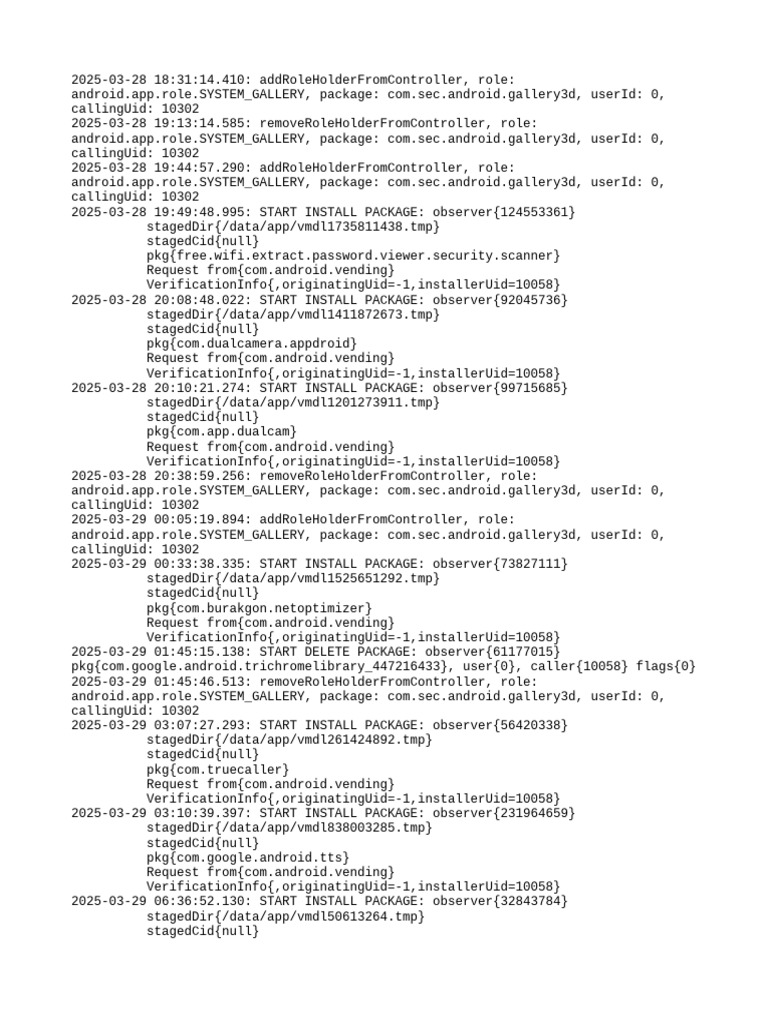Android Package Install Logs 2025 | PDF | Unix | System Software